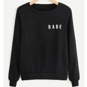 Black “babe” crew neck